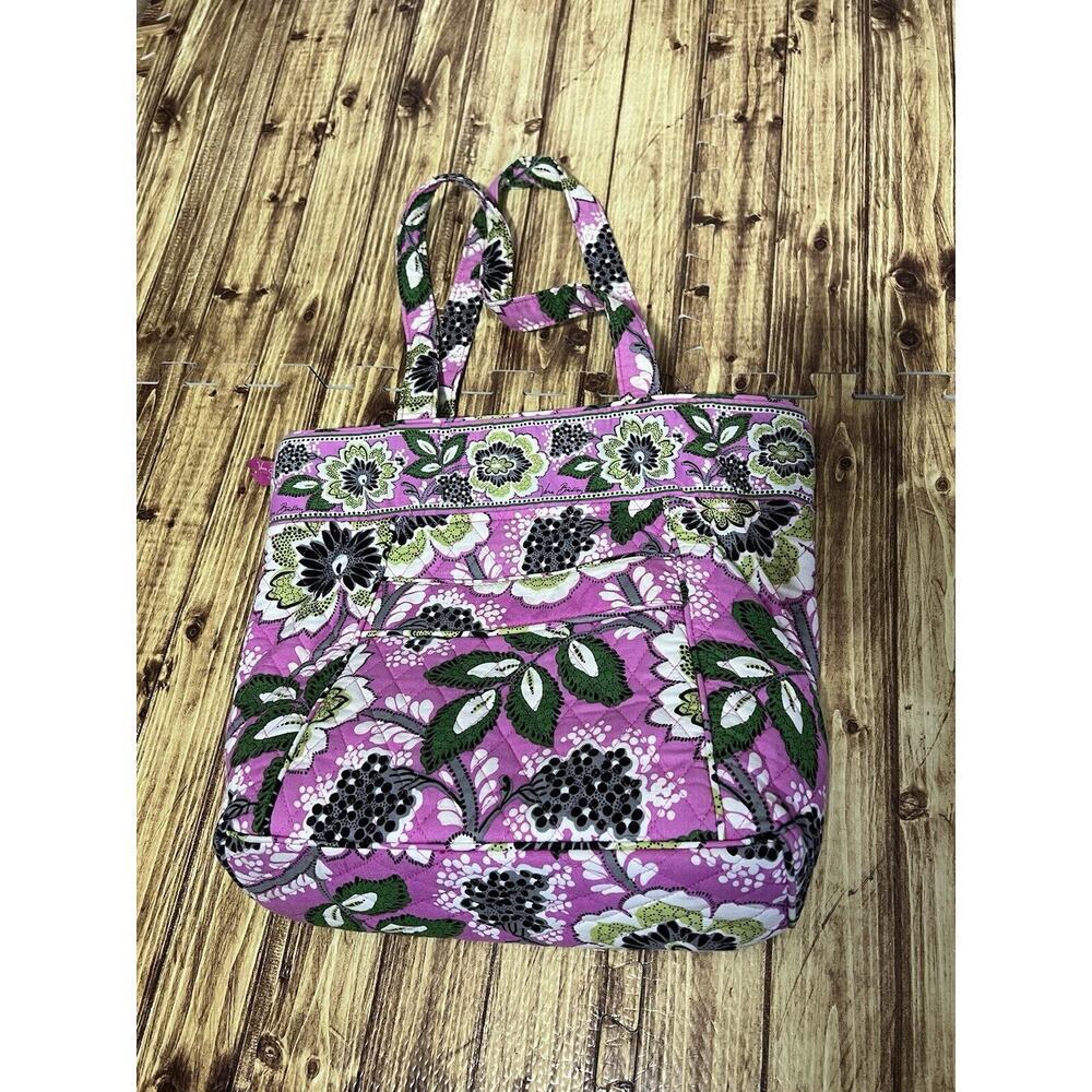 True Vera Bradley Large Toggle Shoulder Tote Pink Mod Floral 14 x 17 - Picture 3 of 9